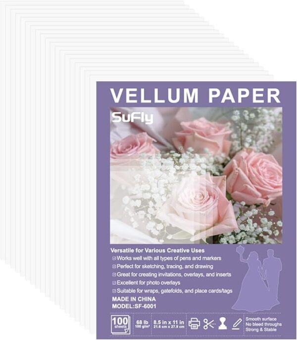 Vellum Paper 8.5 x 11 Translucent Printable