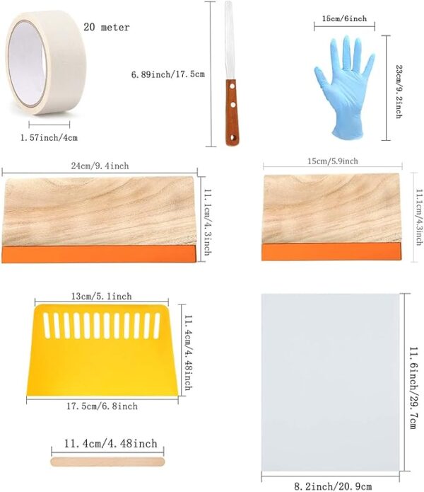 38 Pieces Screen Printing Kit Include Fabric Screen Printing Ink - Image 3