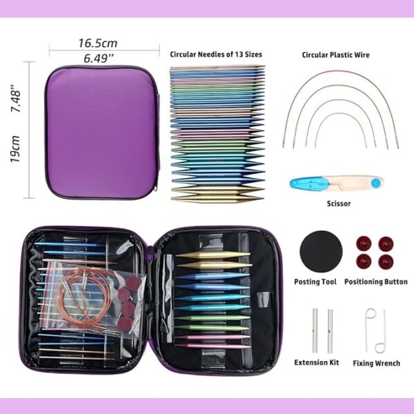 13 Pair Circular Knitting Needle Set 3.0~10.0mm - Image 2