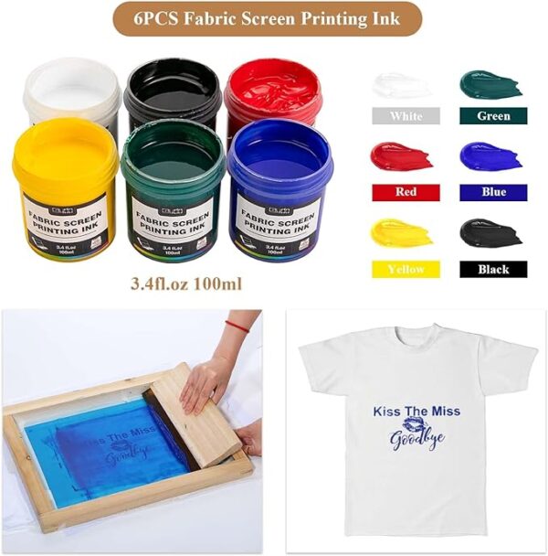 38 Pieces Screen Printing Kit Include Fabric Screen Printing Ink - Image 2
