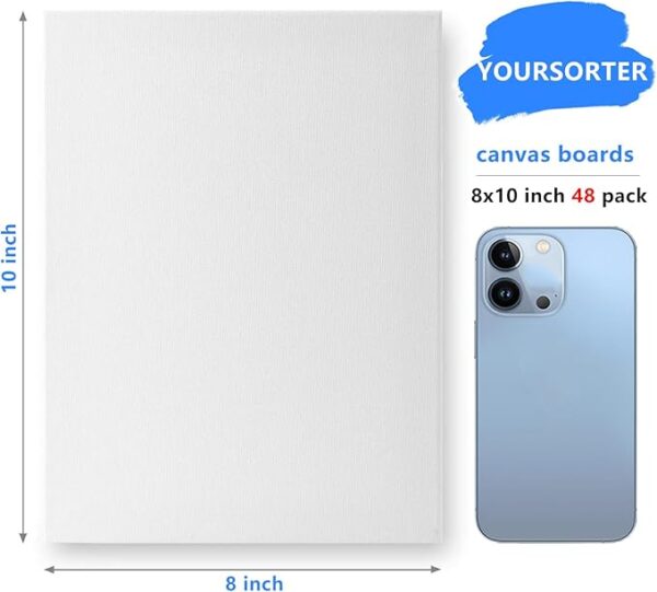 Canvases for Painting 48 Pack, 8x10 inch Blank Painting Canvas Boards for Painting Supplies - Image 2