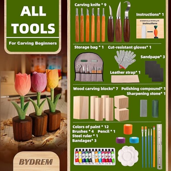 Wood Carving Kit, Wood Whittling Kit - Image 2