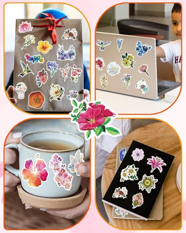 150 Pcs Flower Stickers Waterproof Floral Vinyl Stickers Decals - Image 2