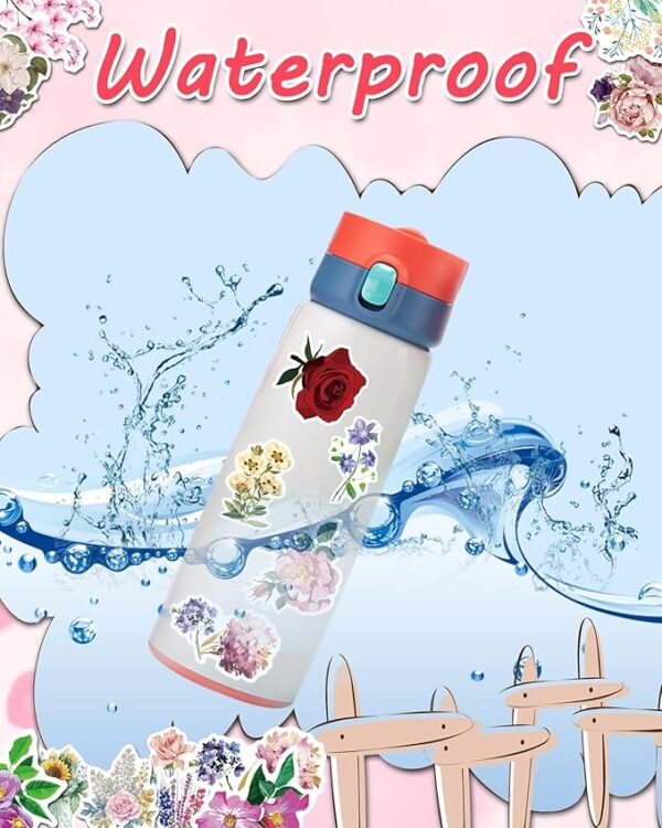 150 Pcs Flower Stickers Waterproof Floral Vinyl Stickers Decals - Image 3