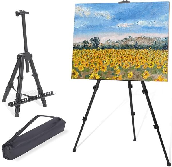 Easel for Painting Art Easel Stand for Adults 17" to 66" Portable Easel Stand for Sign Table Top