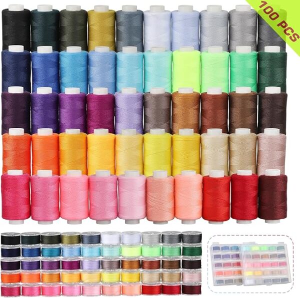 100Pcs Bobbins Sewing Threads Kit