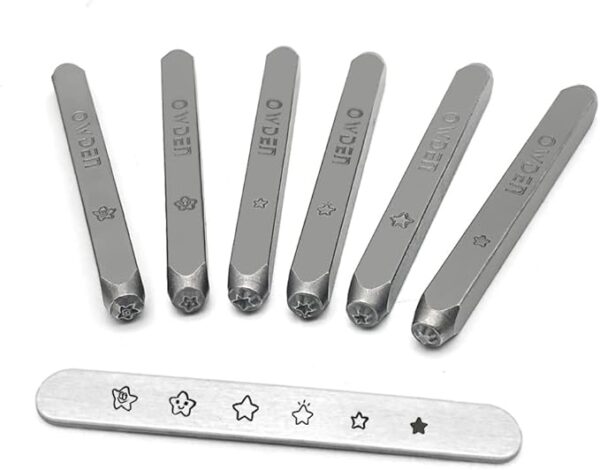 Owden 6Pcs. Metal Design Stamps Punch Set,Alloy Steel Made