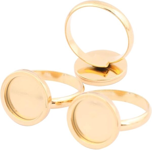 10pcs Stainless Steel Gold Plated Adjustable Round
