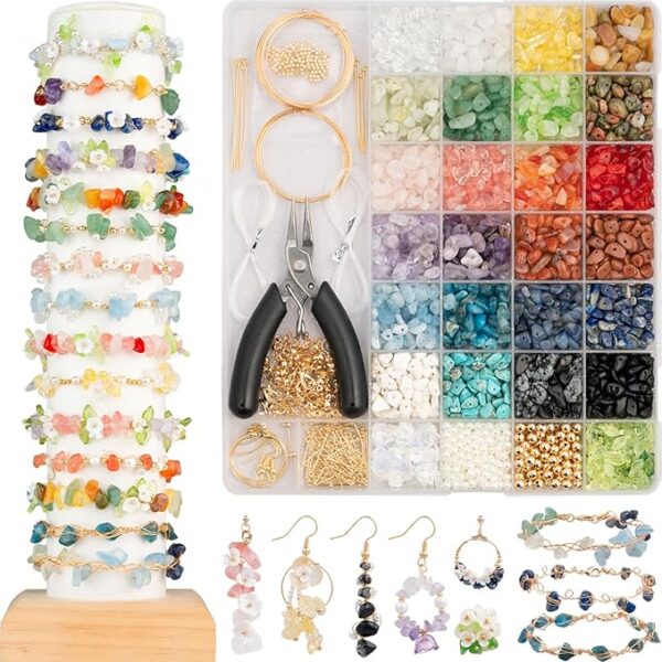 DoDoBeads 1910 Pcs Crystal Chip Beads Kit, Bracelet Making Kit for Adults